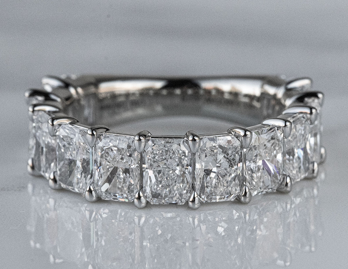 5ct. t.w. Radiant Cut Newborn Lab Created Diamond Anniversary Ring in 14K White Gold