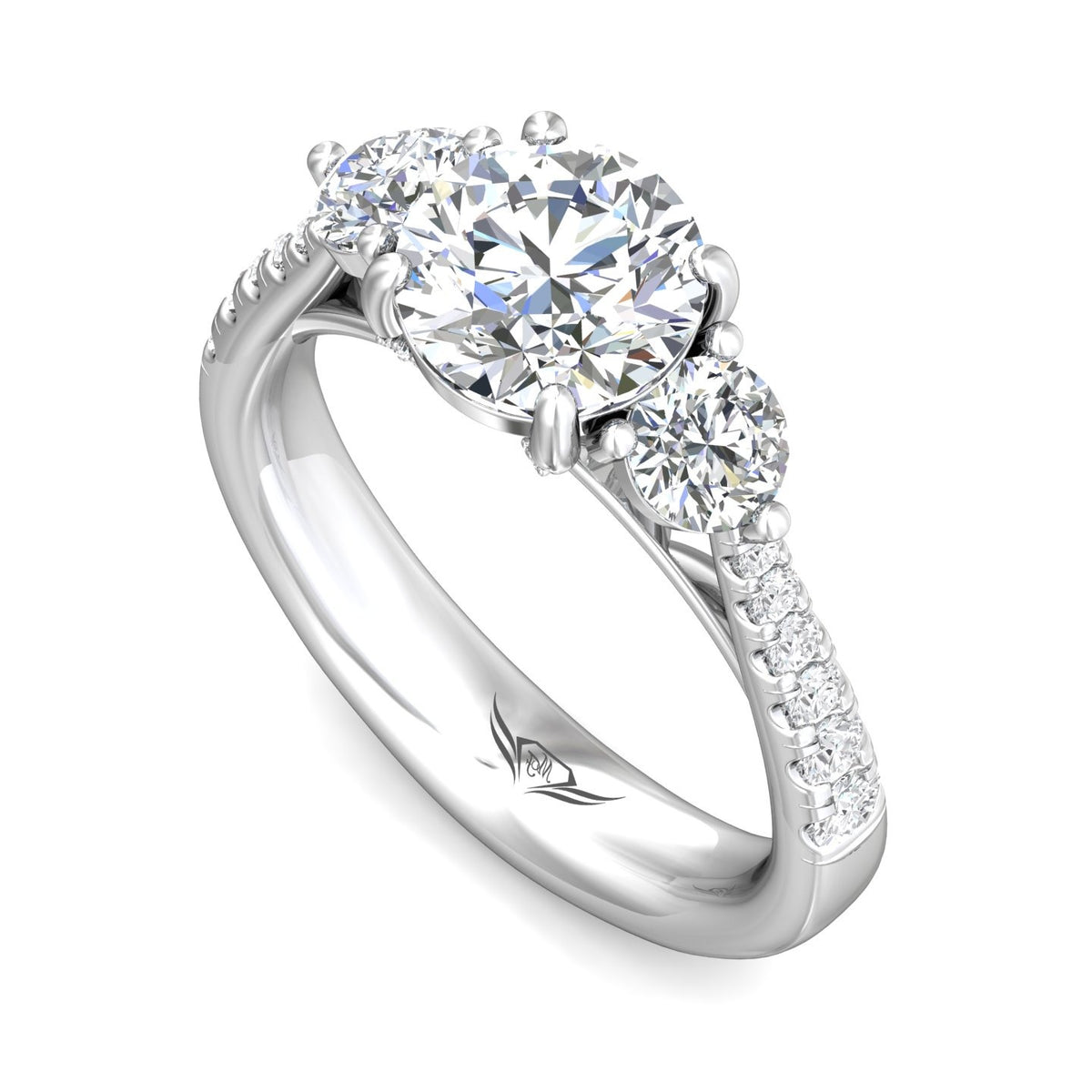 9/10ct. t.w. Diamond Engagement Ring in 14K White Gold