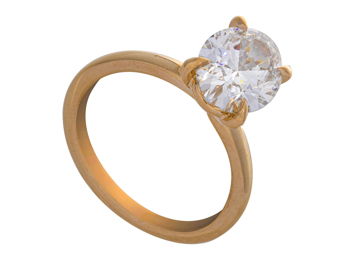 3ct. Oval Cut Newborn Lab Created Solitaire Engagement Ring in 14K Yellow Gold