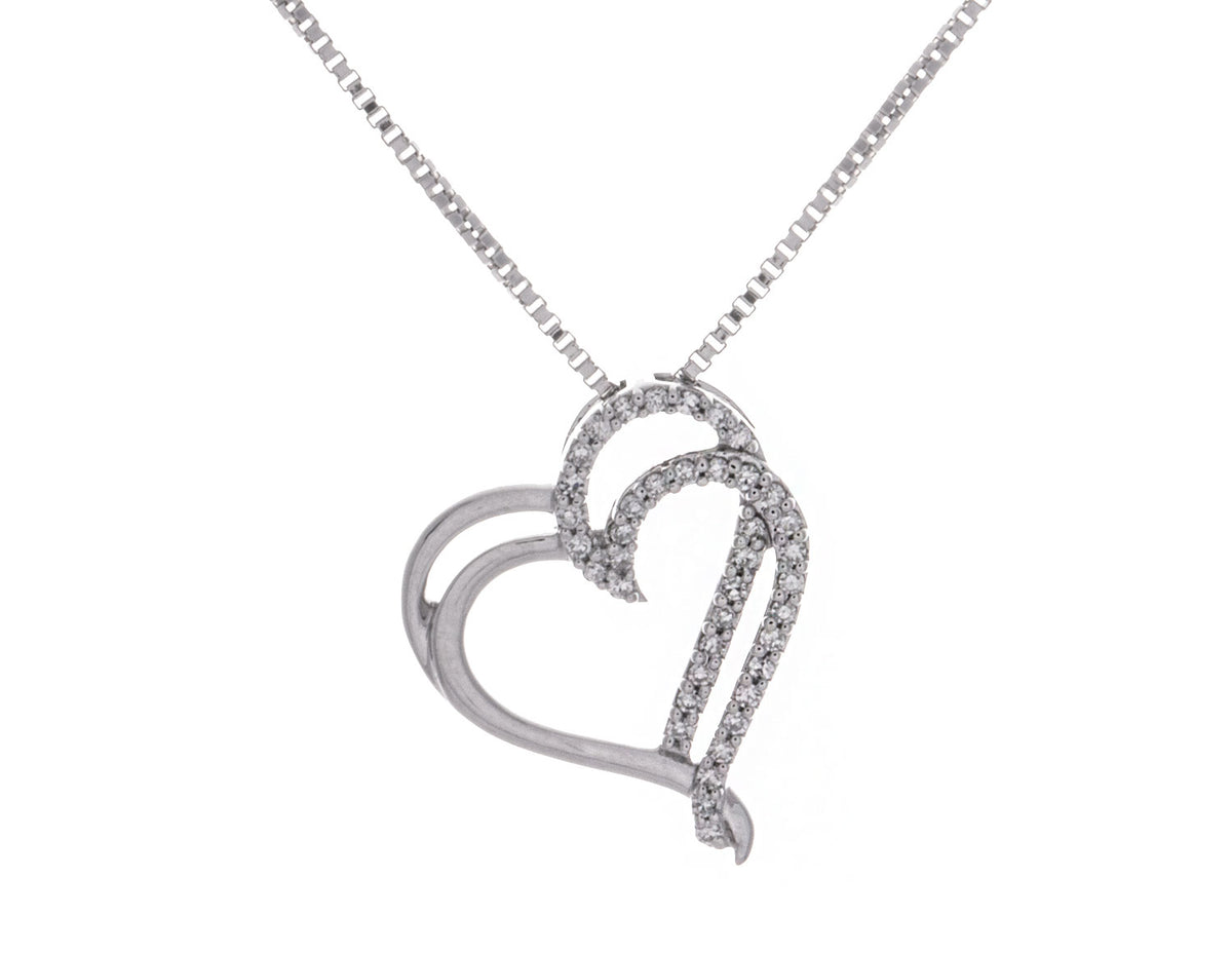 1/10ct. t.w. Diamond Heart Pendant in Sterling Silver