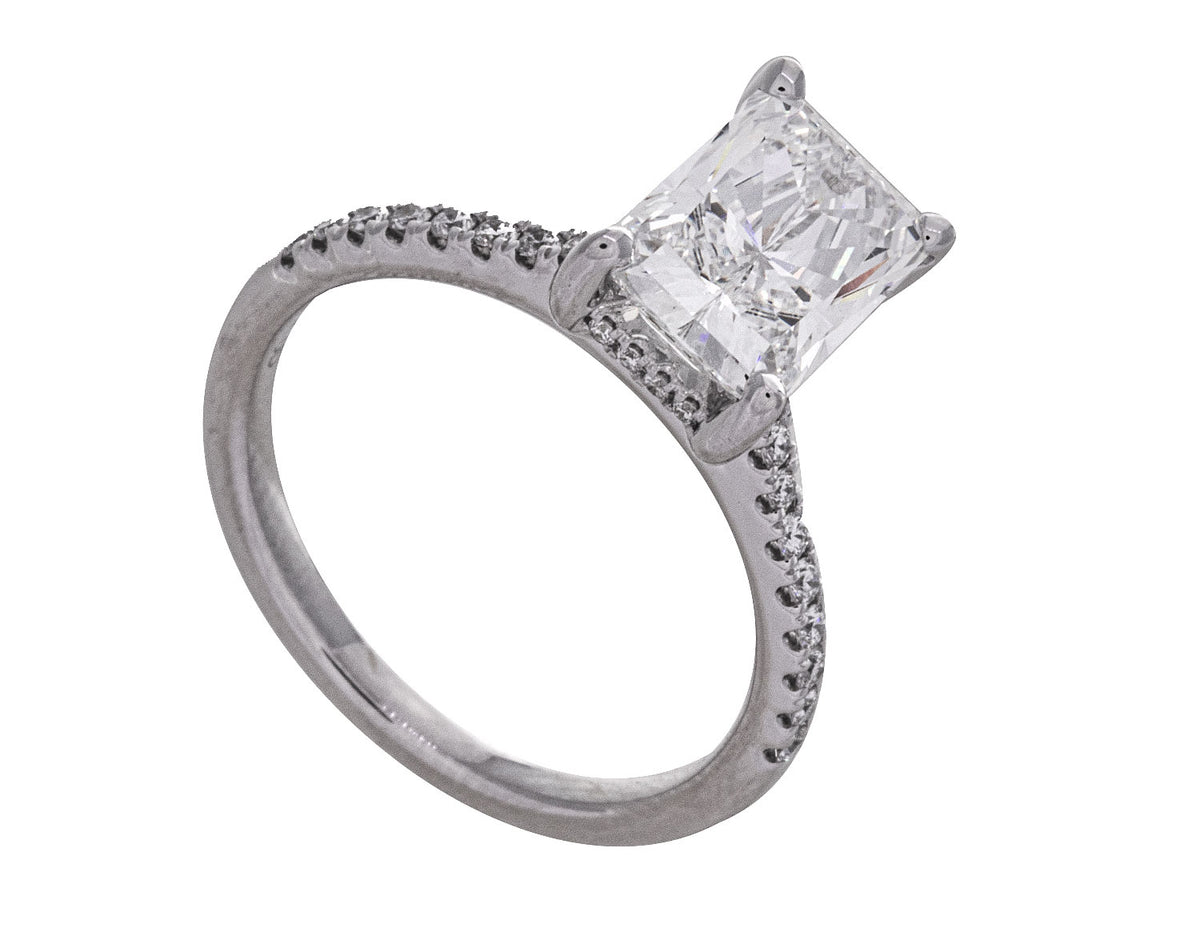2 3/4ct. t.w. Radiant Cut Newborn Lab Created Diamond Engagement Ring in 14K White Gold
