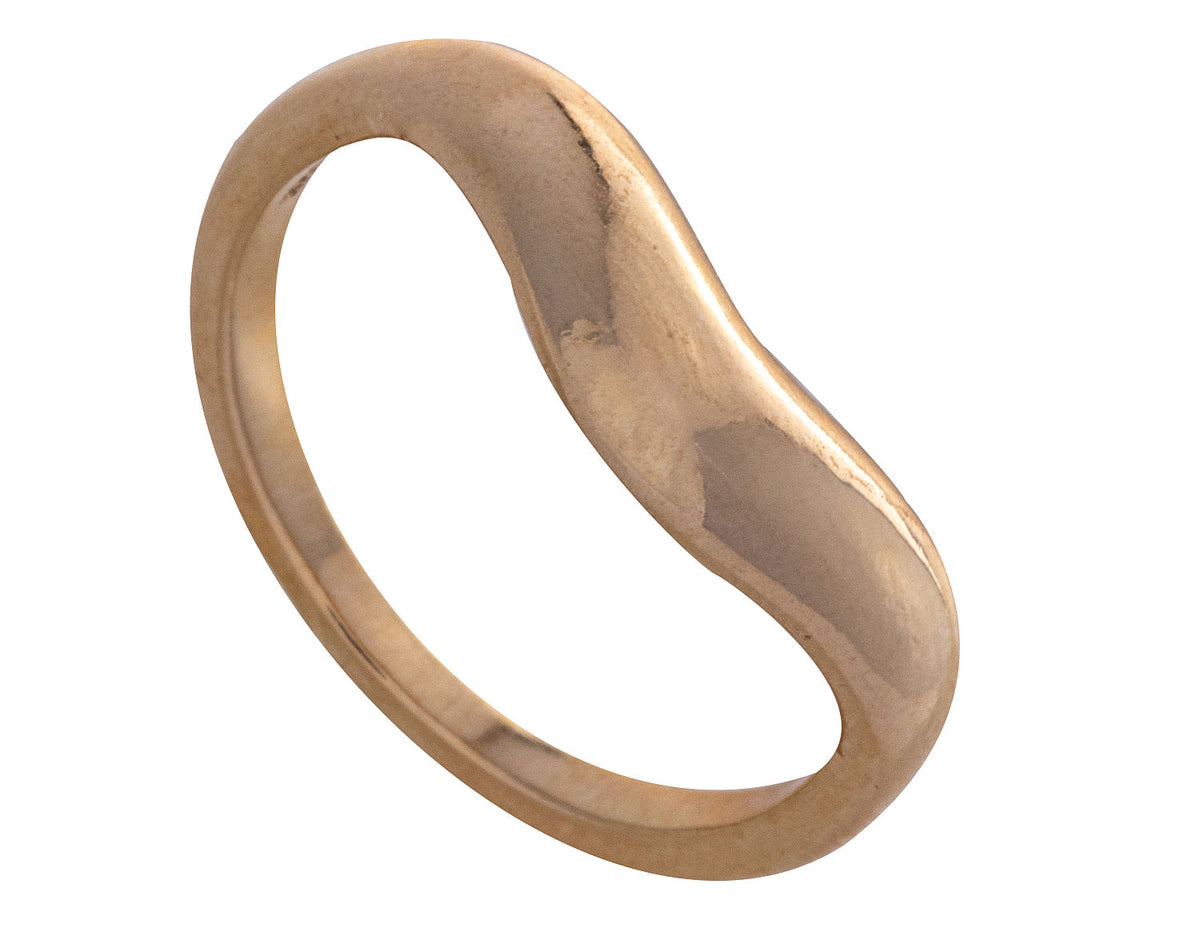 Plain Puff Contour Ring in 14K Yellow Gold