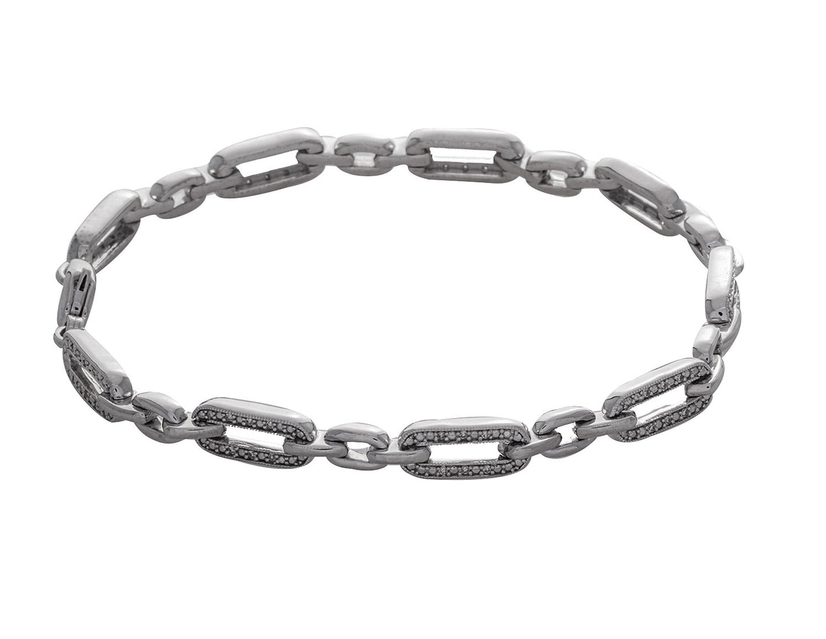 1/7ct. t.w. Paperclip Link Diamond Bracelet in Sterling Silver