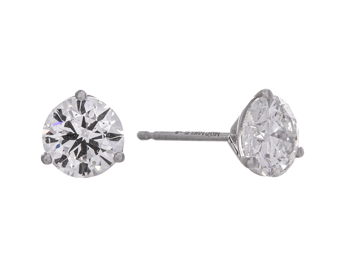 1 1/2ct. t.w. Round Cut Newborn Lab Created Diamond Stud Earrings in 14K White Gold