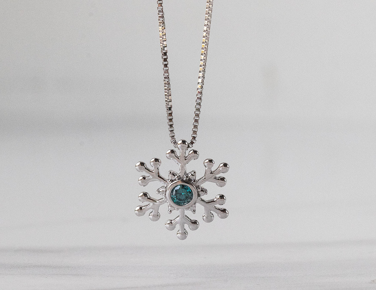 1/10ct. Diamond Snowflake Pendant in Sterling Silver