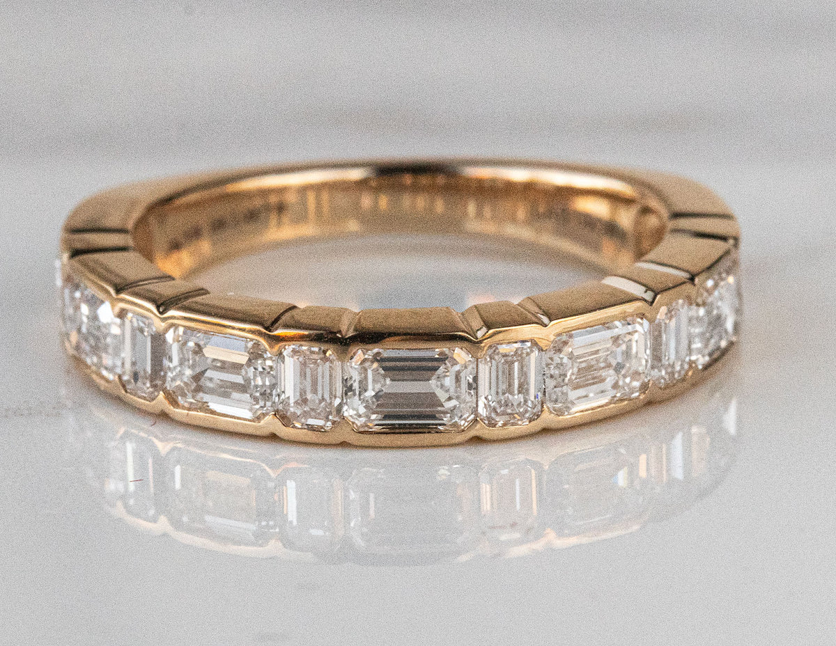 2ct. t.w. Emerald Cut Newborn Lab Created Diamond Anniversary Ring in 14K Yellow Gold