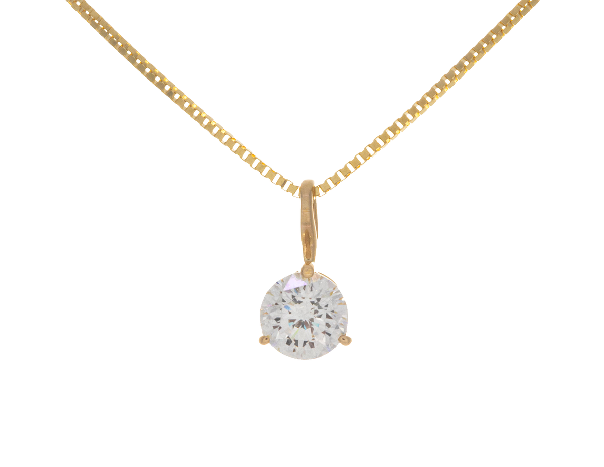 1/2ct. Round Cut Kessler 81 Diamond Solitaire Pendant in 14K Yellow Gold
