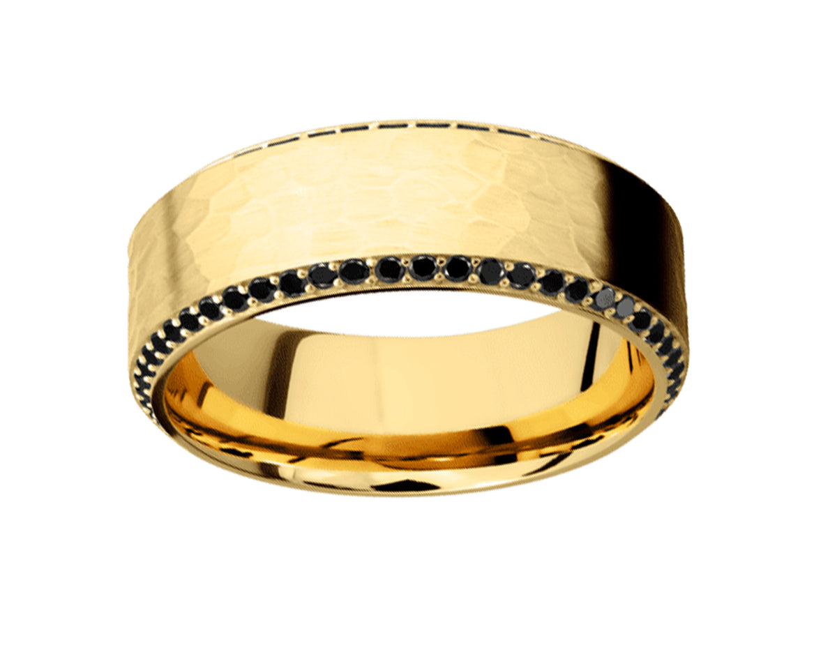 1ct. t.w. Black Diamond Men's Wedding Ring in 14K Yellow Gold
