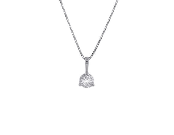 1/3ct. Kessler 81 Solitaire Diamond Pendant in 14K White Gold