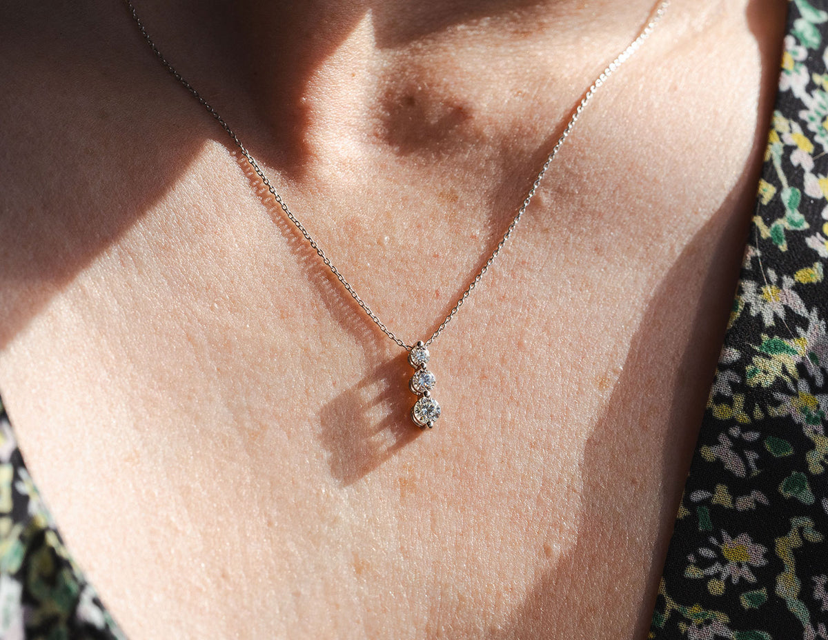 3/4ct. t.w. 3-Stone Diamond Pendant in 14K White Gold