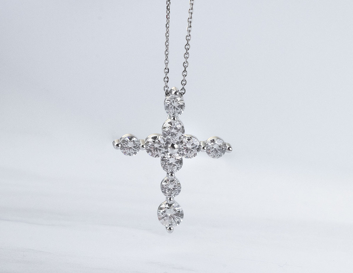 1/2ct. t.w. Newborn Lab Created Diamond Cross Pendant in 14K Yellow Gold