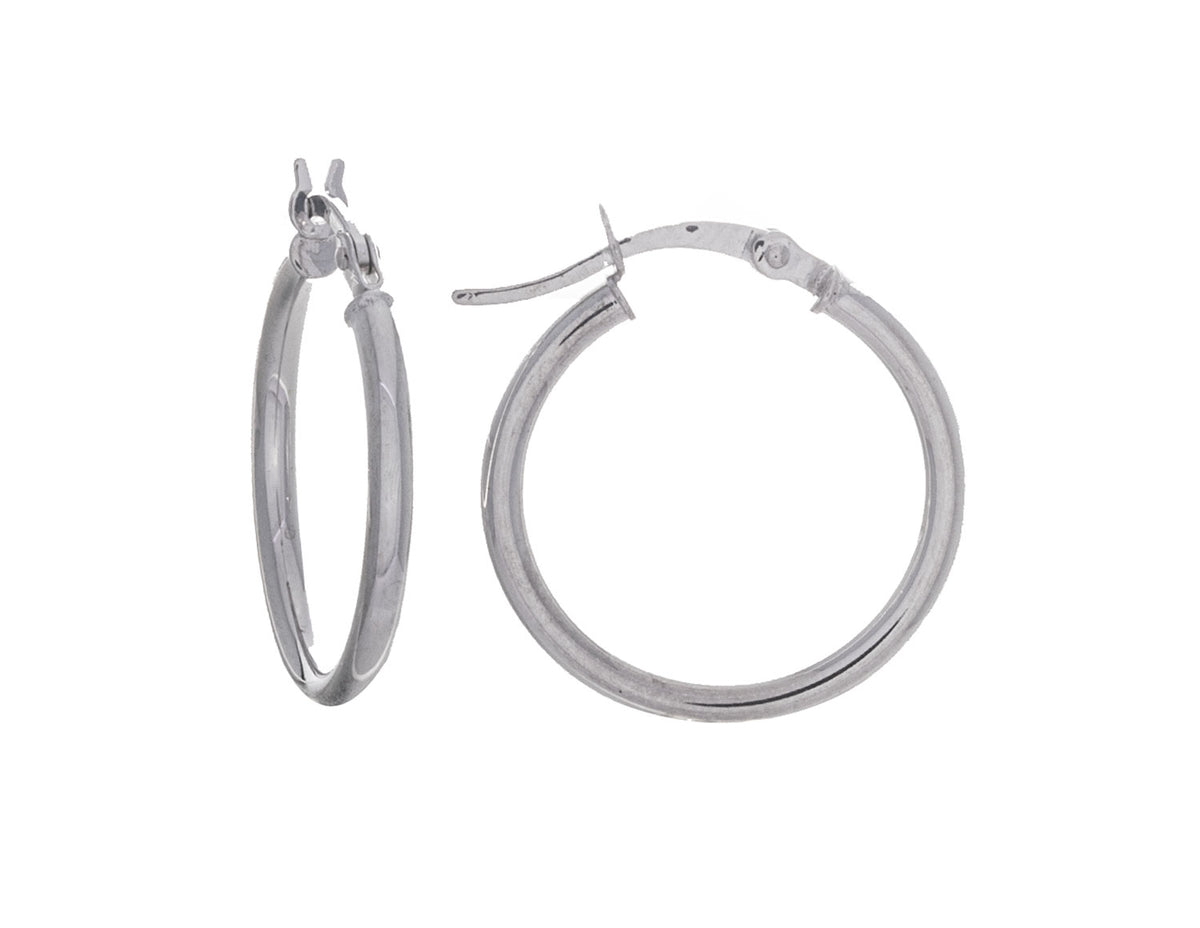 Polished Hoop Earrings in Sterling Silver