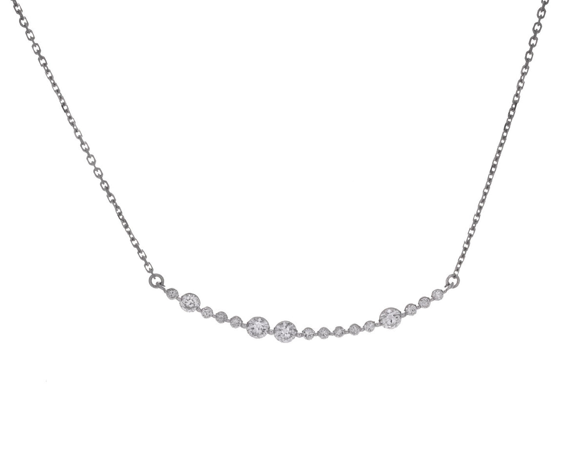 1/2ct. t.w. Diamond Curved Bar Necklace in 14K White Gold