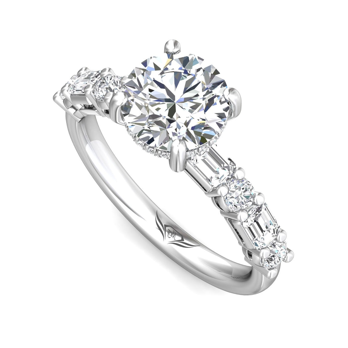 7/8ct. t.w. Diamond Engagement Ring in 14K White Gold
