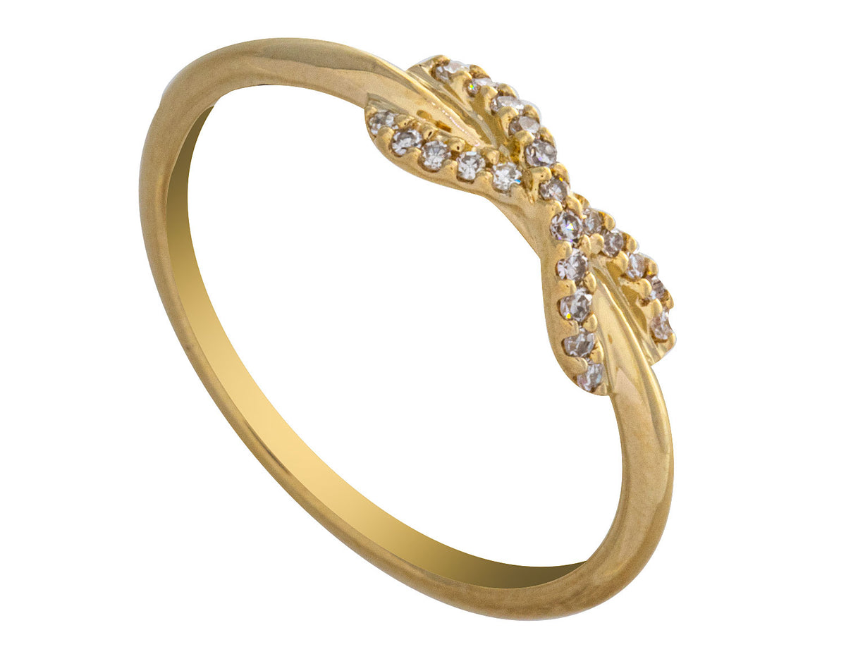 1/10ct. t.w. Diamond Infinity Promise Ring in 10K Yellow Gold