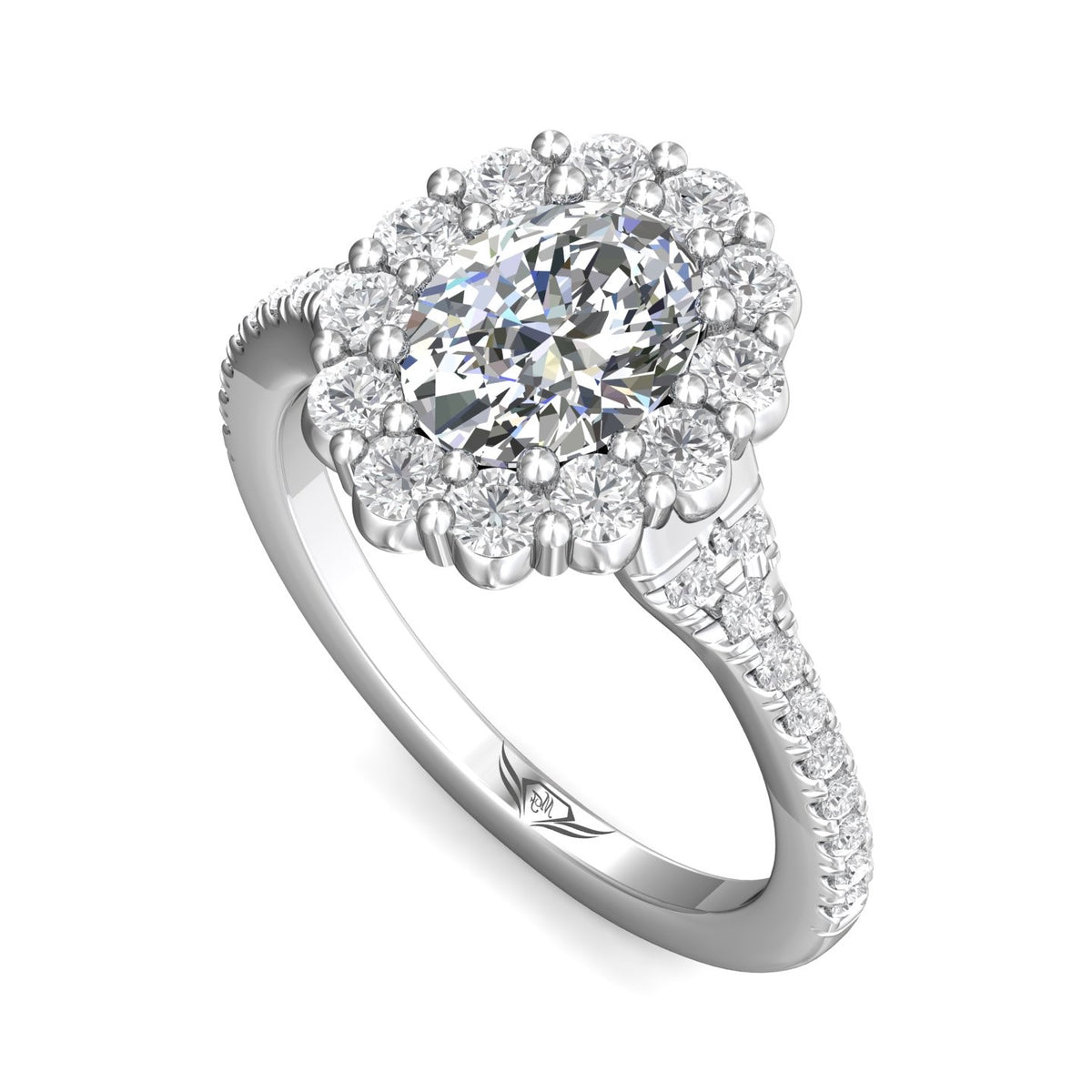 9/10ct. t.w. Diamond Engagement Ring in 14K White Gold