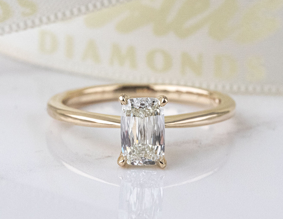 .90ct. Kessler Emerald Cut Solitaire Engagement Ring in 14K Yellow Gold