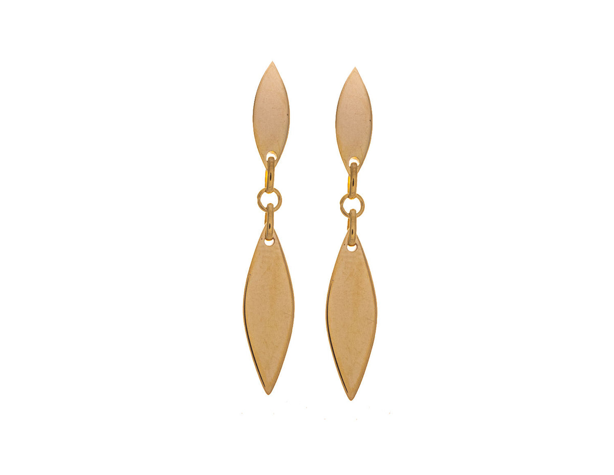 Marquise Duo Drop Earrings in 14K Yellow Gold