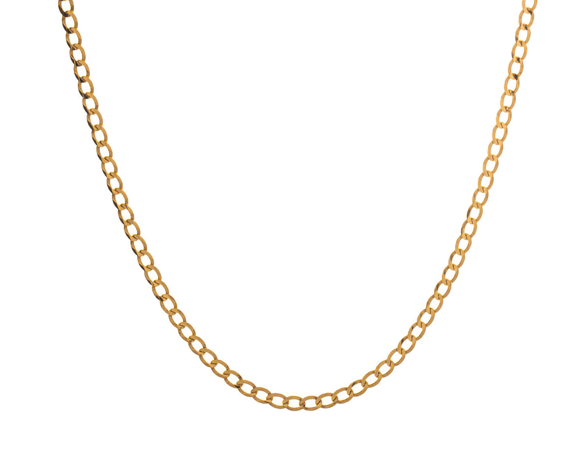 18" 2.7mm Solid Curb Chain in 10K Yellow Gold