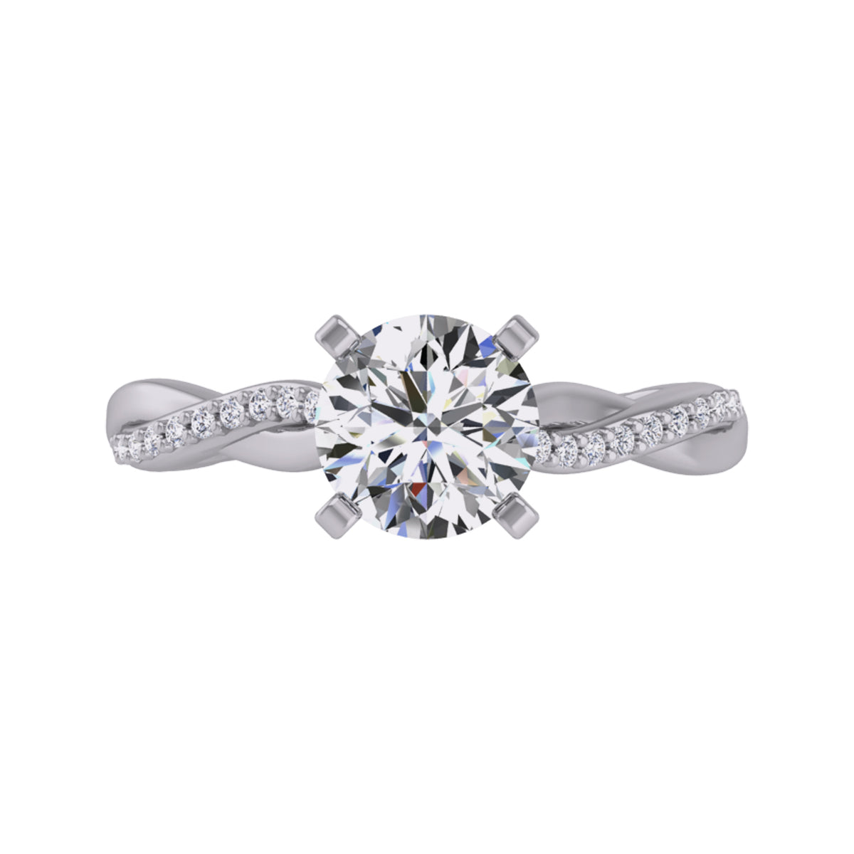 1/10ct. t.w. Diamond Engagement Ring in 14K White Gold
