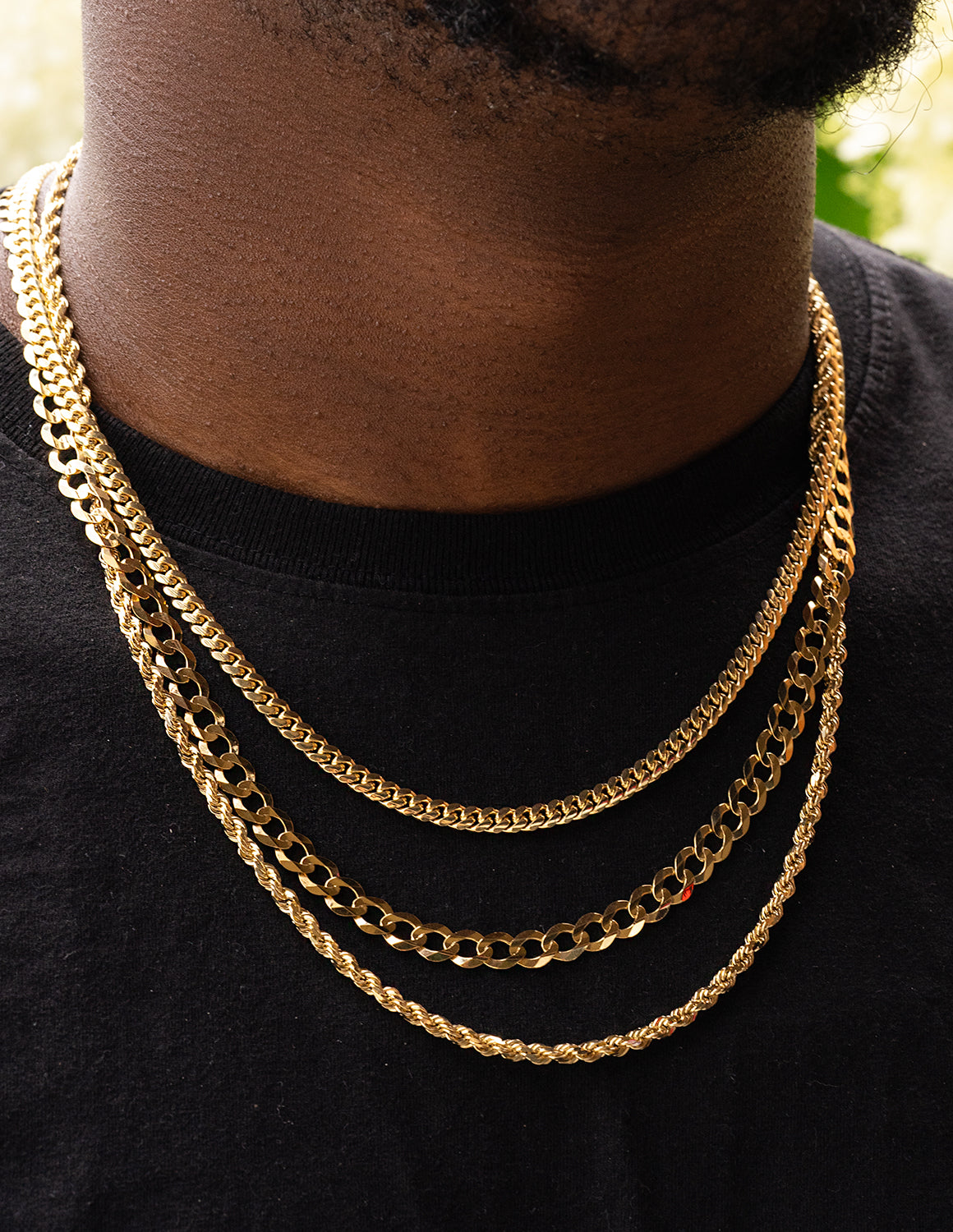 24" Semi-Solid Miami Cuban Link Chain in 10K Yellow Gold