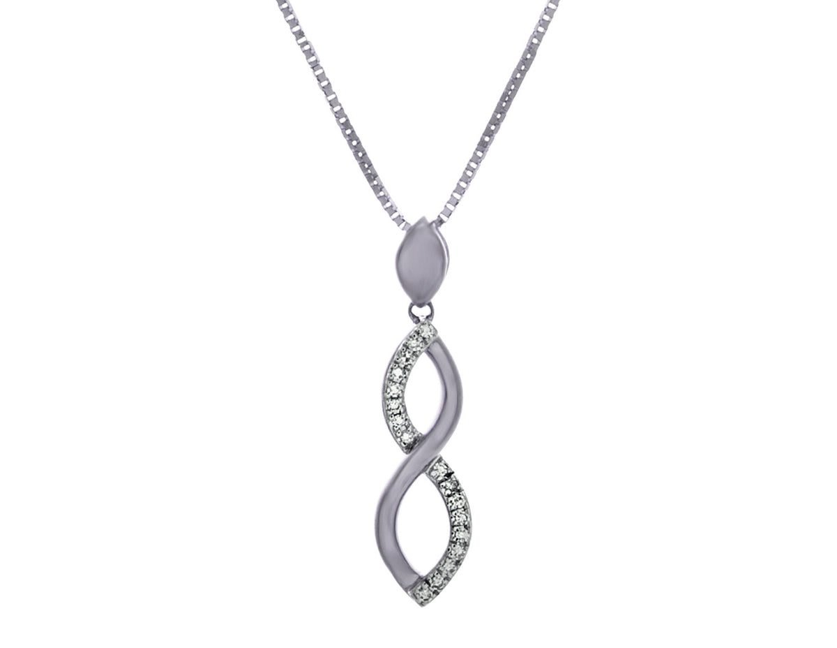 .05ct. t.w. Diamond Infinity Pendant in 10K White Gold