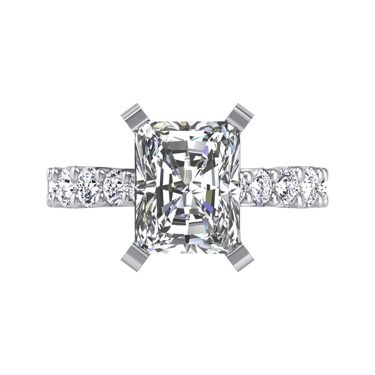 7/8ct. t.w. Diamond Engagement Ring in 14K White Gold