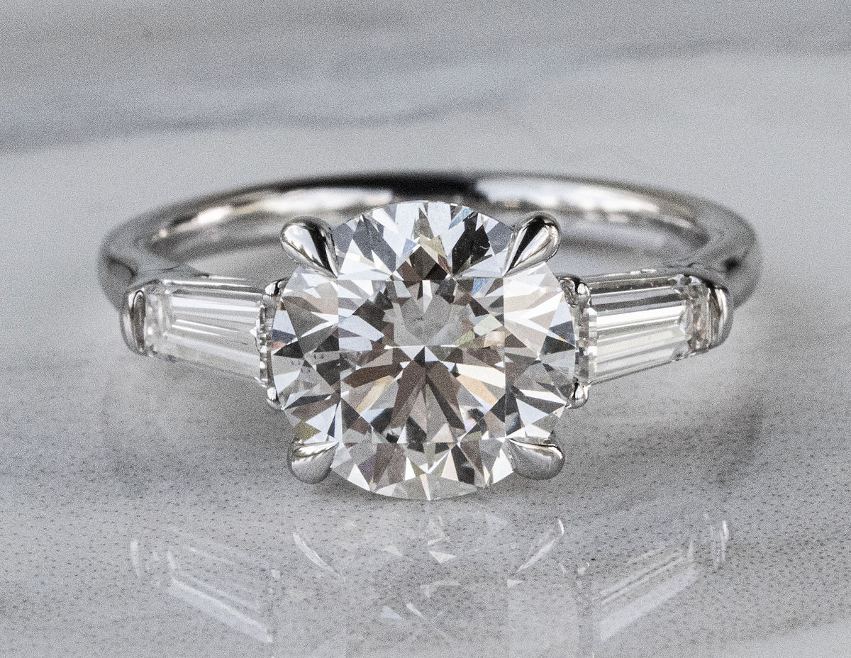 3 5/8ct. t.w. Round Cut Newborn Lab Created Diamond Engagement Ring in 14K White Gold