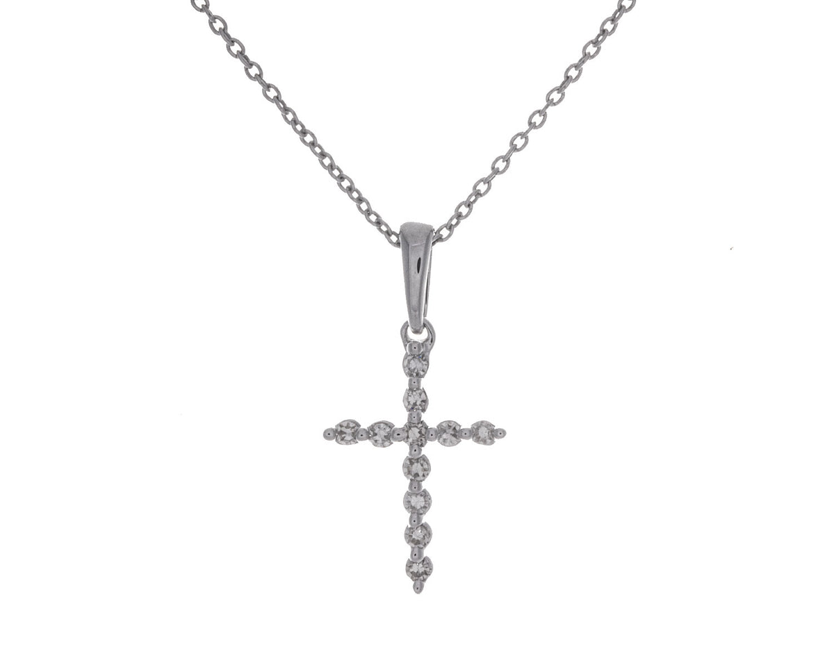 1/10ct. t.w. Diamond Cross Pendant in Sterling Silver