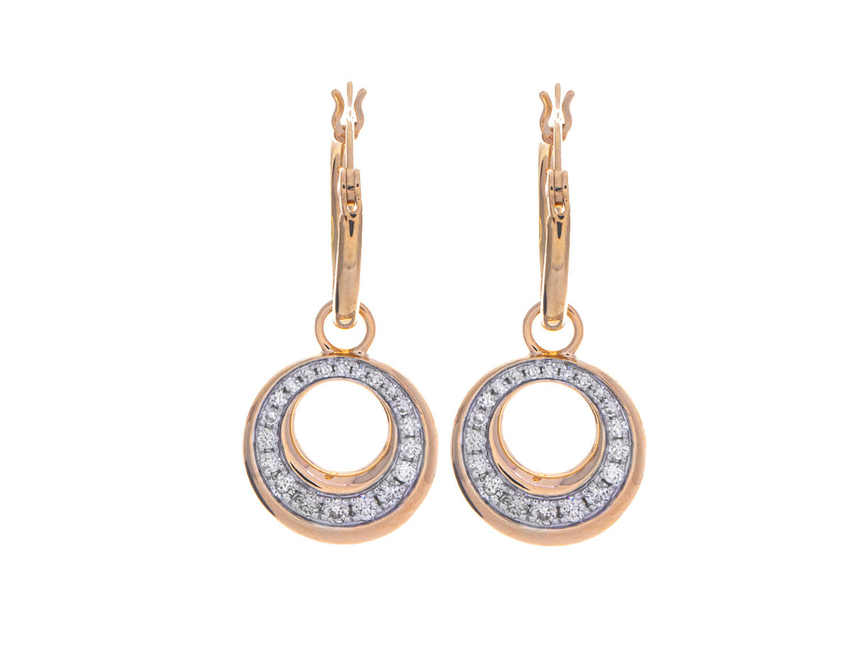 1/2ct. t.w. Diamond Hoop Drop Earrings in 14K Yellow Gold