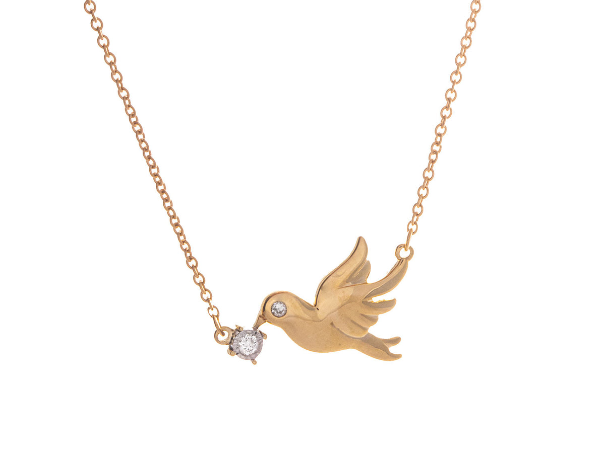 .02ct. t.w. Diamond Dove Pendant in 10K Yellow Gold