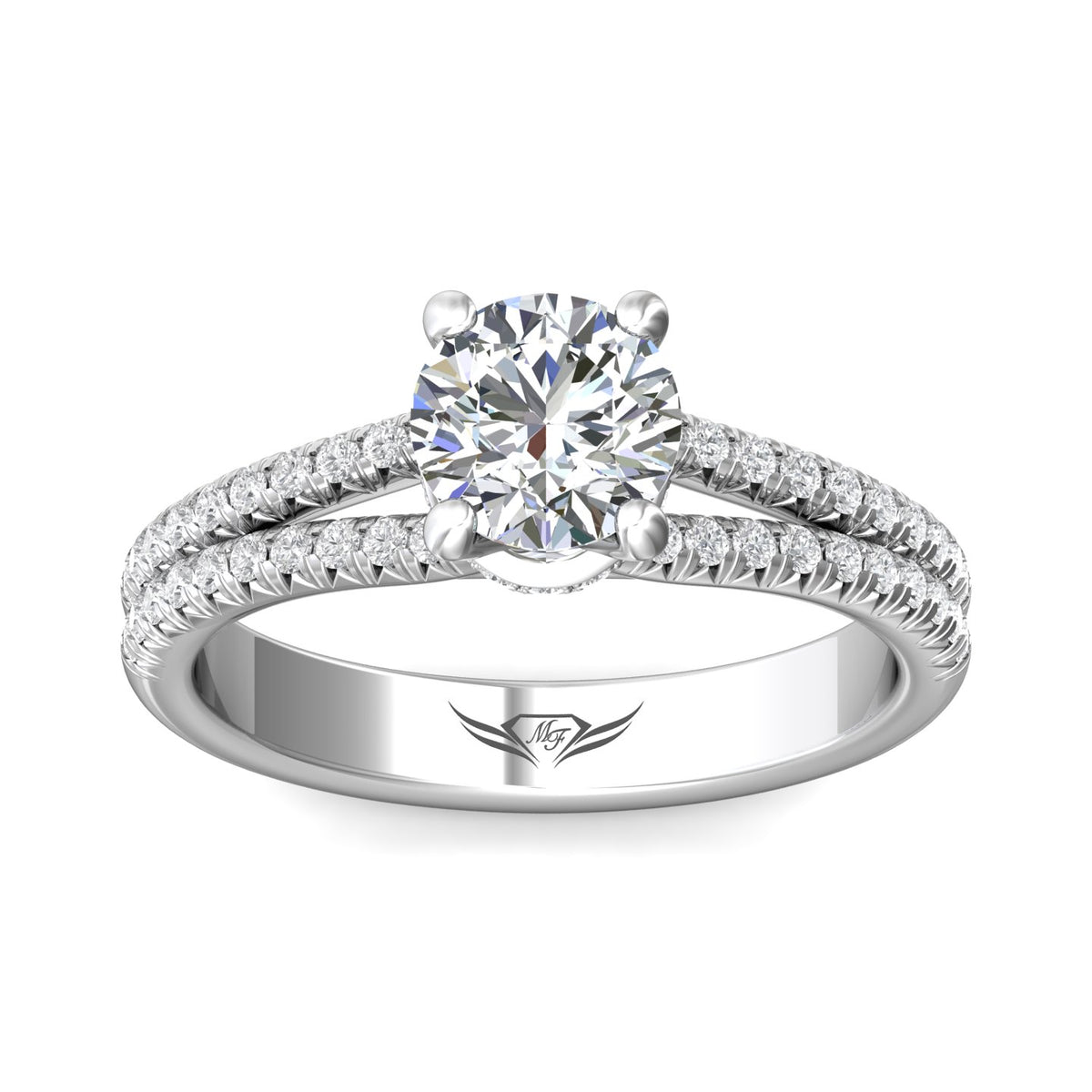 1/3ct. t.w. Round Cut Diamond Engagement Ring in 14K White Gold