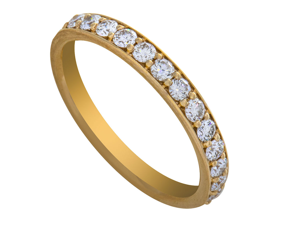 1/2ct. t.w. Diamond Beadset Channel Anniversary Ring in 14K Yellow Gold