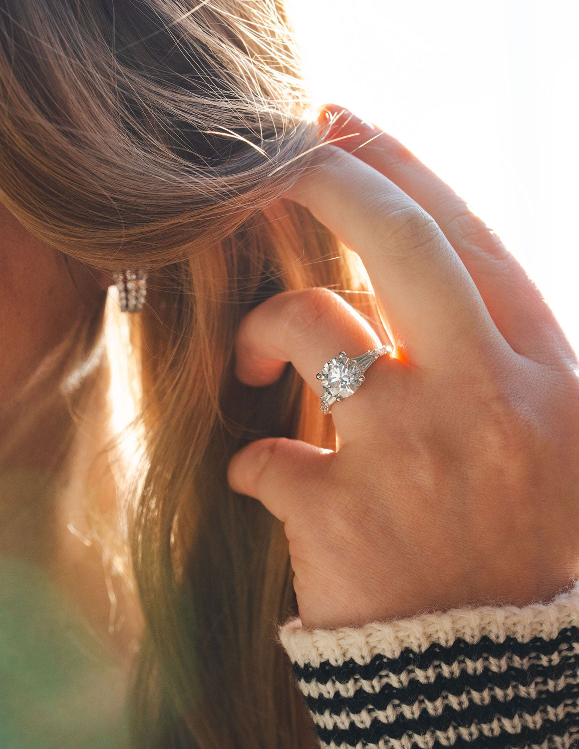 3 3/4ct. t.w. Round Cut Newborn Lab Created Diamond Engagement Ring in 14K White Gold