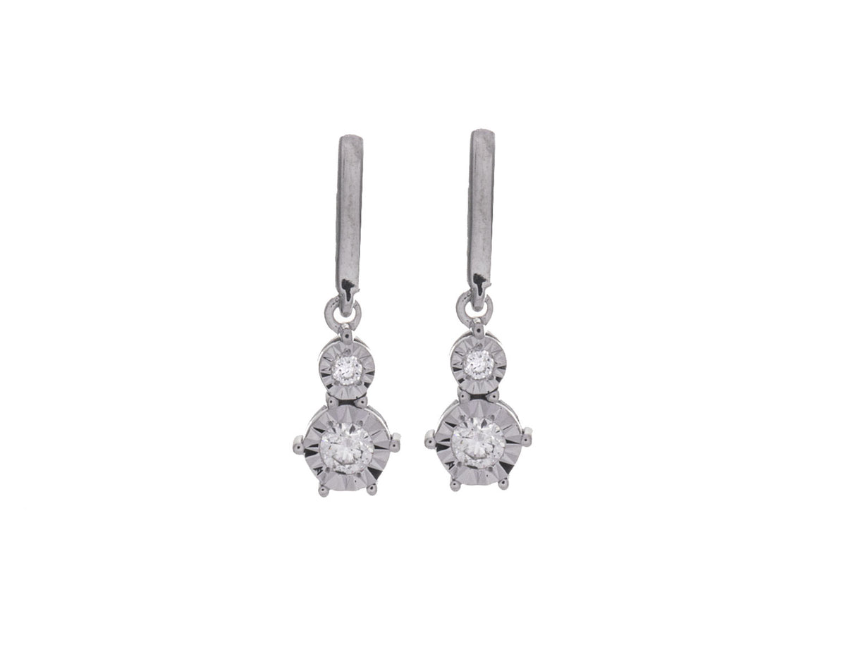 1/7ct. t.w. Diamond Dangle Earrings in Sterling Silver