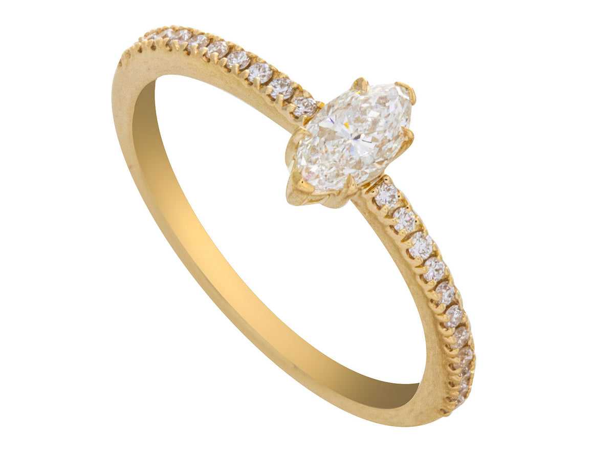 2/5ct. t.w. Marquise Cut Diamond Promise Ring in 10K Yellow Gold