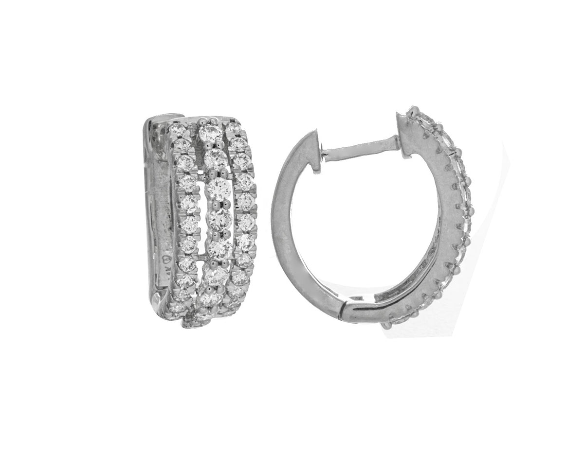 1/2ct. t.w. Diamond Hoop Earrings in 14K White Gold