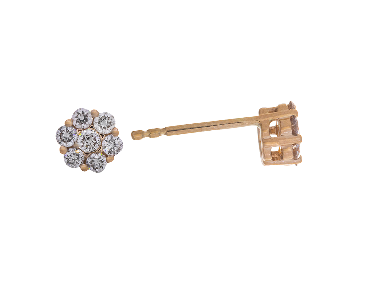 1/3ct. t.w. Diamond Cluster Earrings in 14K Yellow Gold