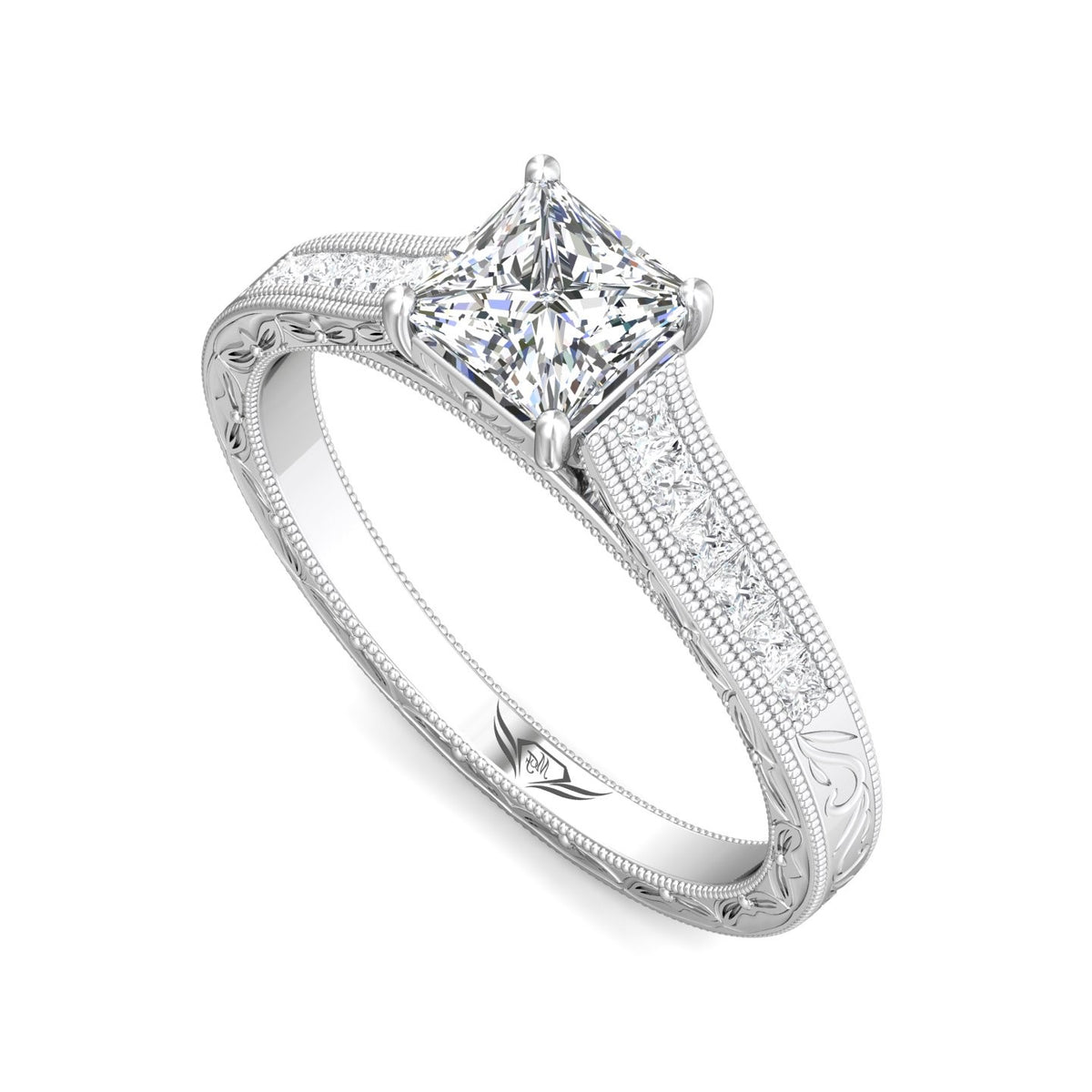 1/2ct. t.w. Princess Cut Diamond Engagement Ring in 14K White Gold