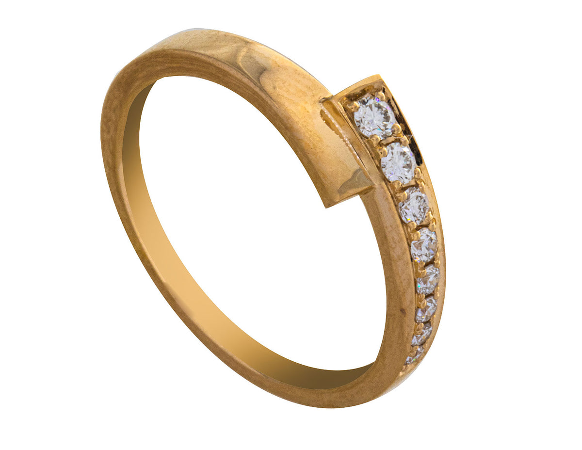 1/6ct. t.w. Diamond Bypass Ring in 14K Yellow Gold