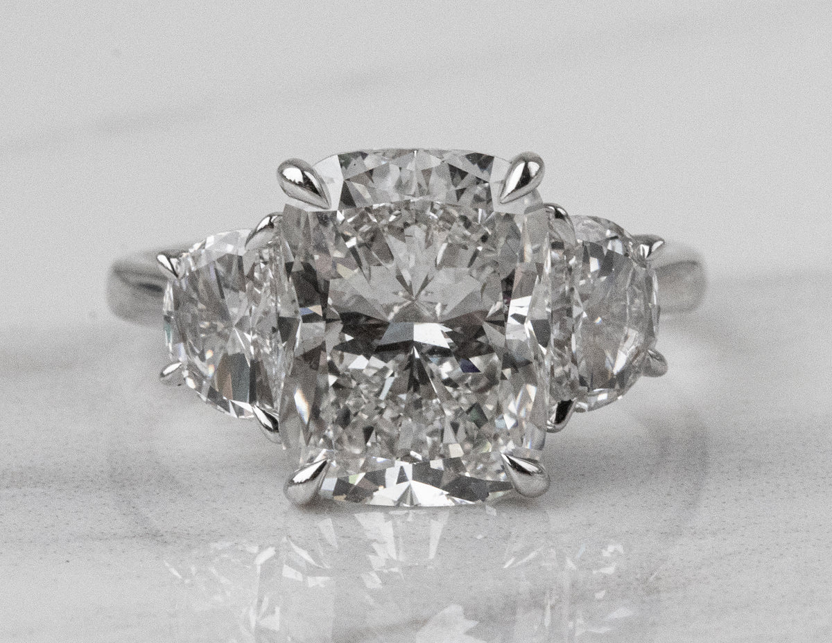 6ct. t.w. Cushion Cut Newborn Lab Created Diamond Engagement Ring in 14K White Gold