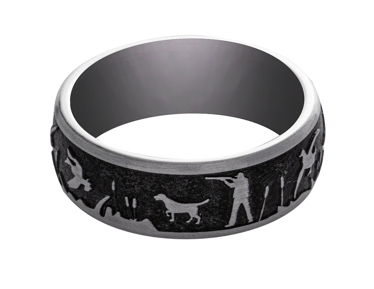 Cobalt Chrome Duck Hunt Wedding Ring