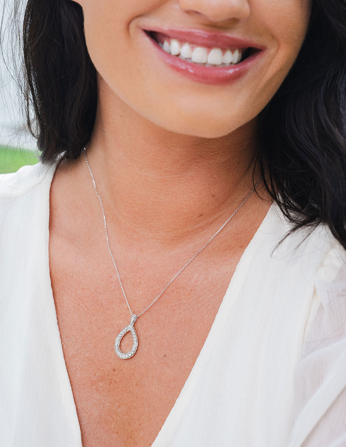 .05ct. t.w. Diamond Teardrop Pendant in Sterling Silver
