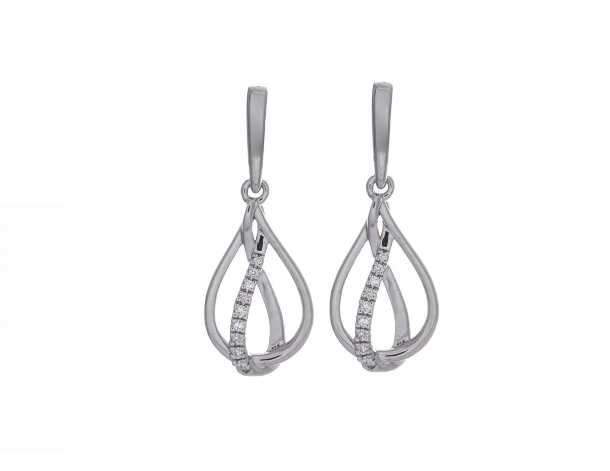 .06ct. t.w. Diamond Dangle Earrings in Sterling Silver