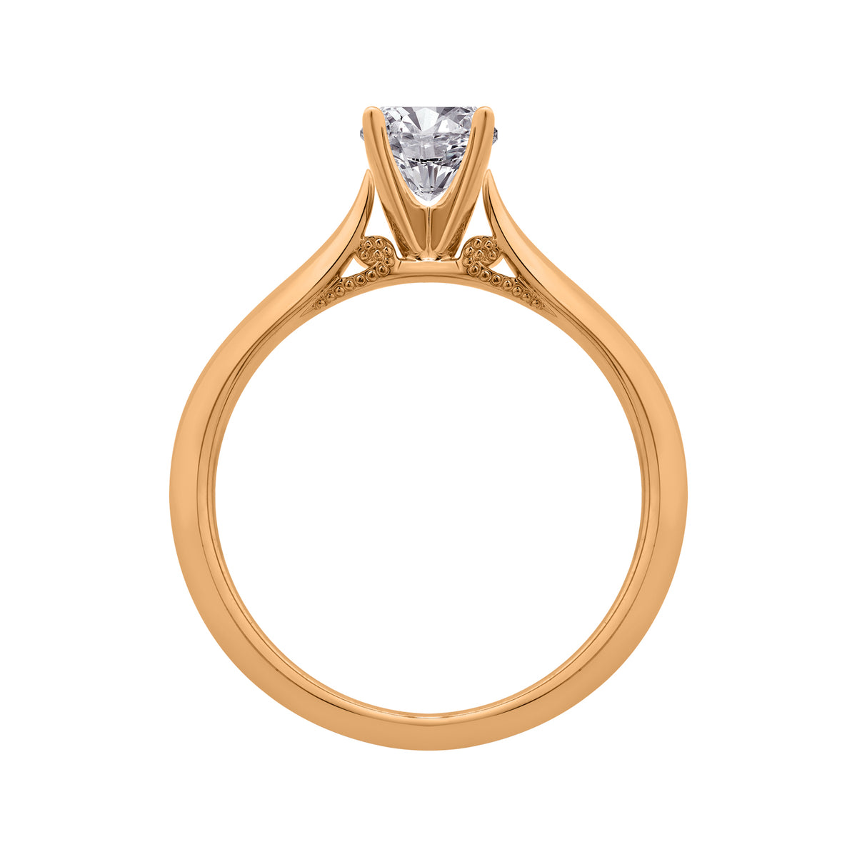 3mm Solitaire Engagement Ring in 14K Yellow Gold