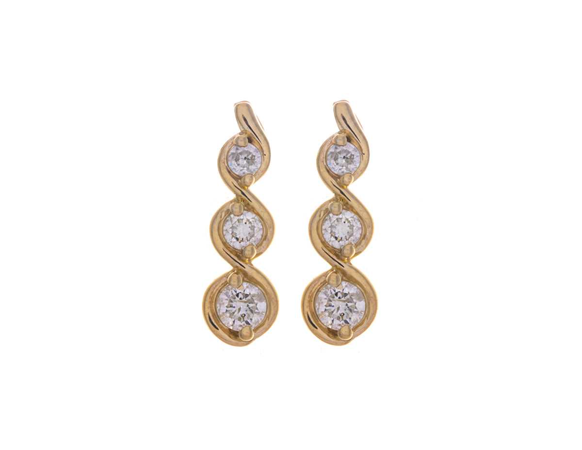 2/5ct. t.w. Circle Dangle Diamond Fashion Earrings