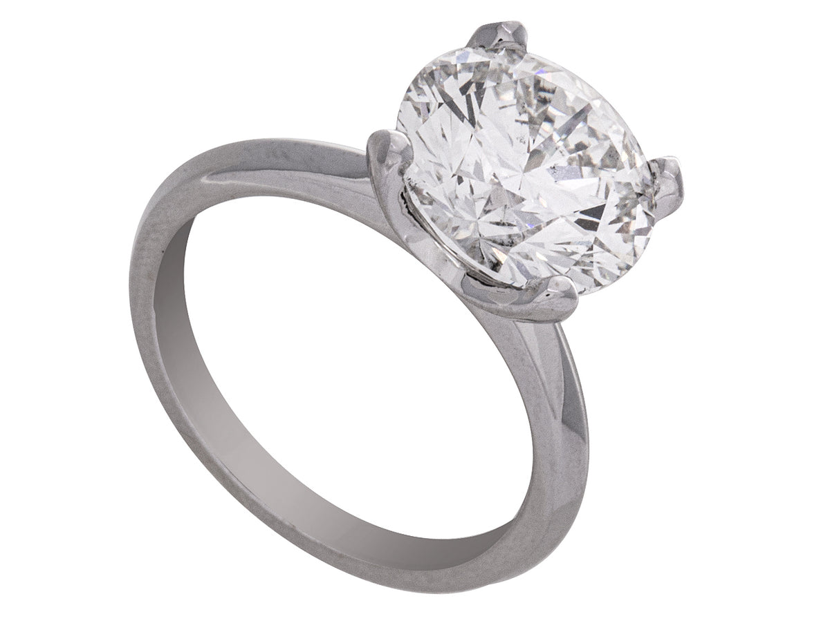 5ct. Round Cut Newborn Lab Created Solitaire Engagement Ring in 14K White Gold