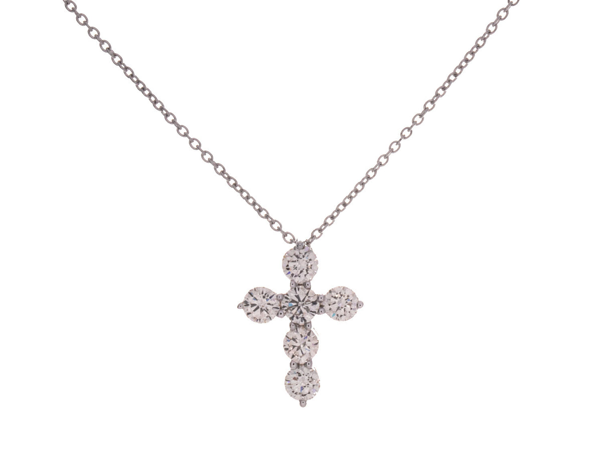 1/2ct. t.w. Diamond Cross Pendant in 14K White Gold