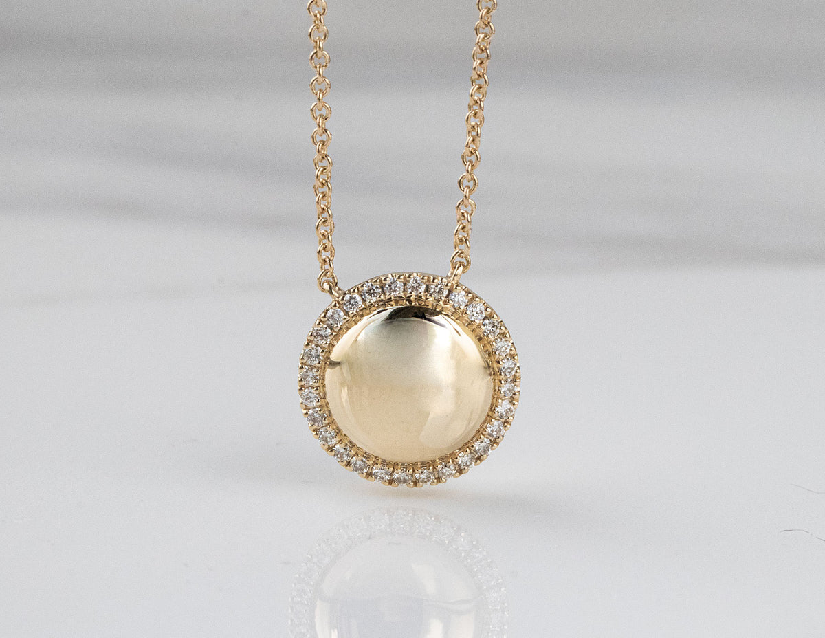 1/8ct. t.w. Diamond Disc Pendant in 14K Yellow Gold
