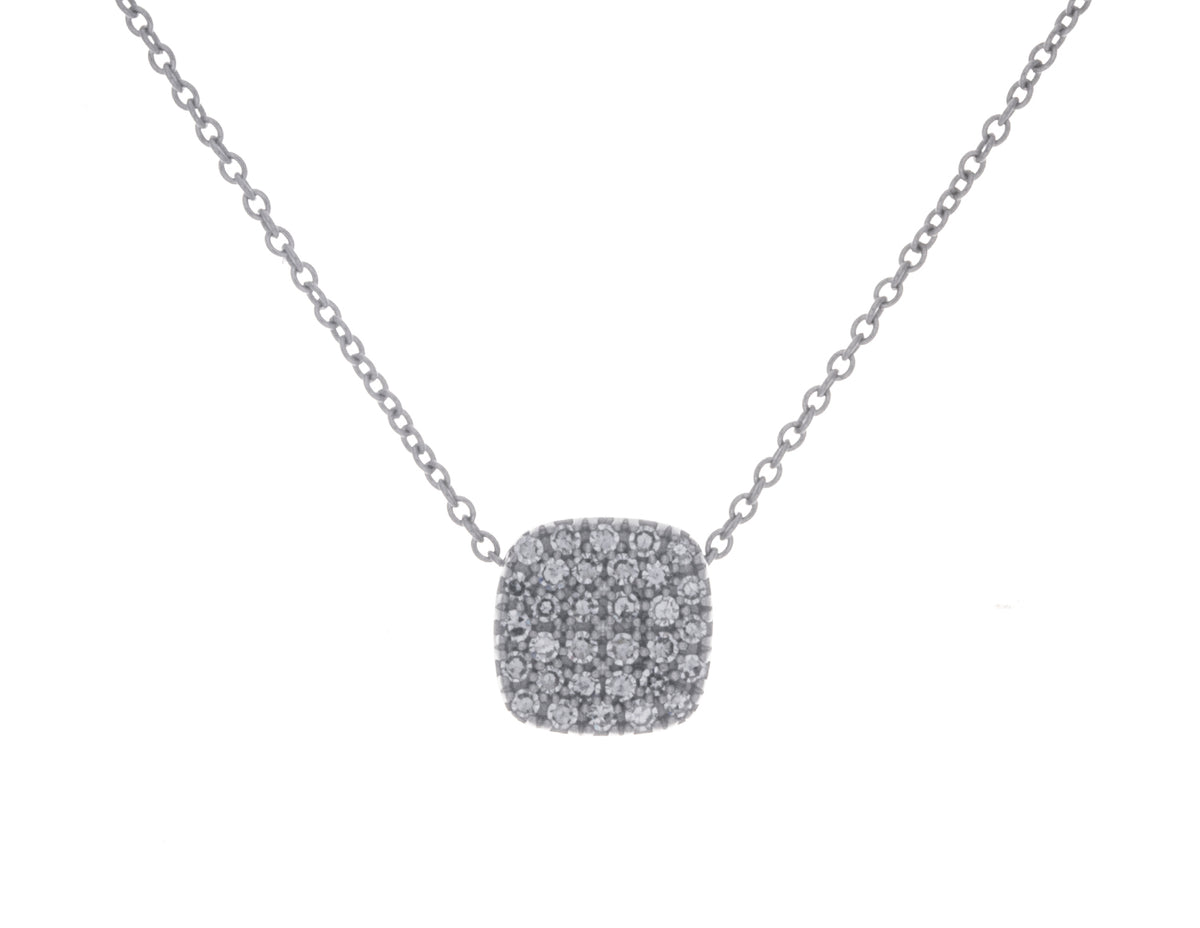 1/6ct. t.w. Cushion Shape Newborn Lab Created Diamond Fashion Pendant in Sterling Silver